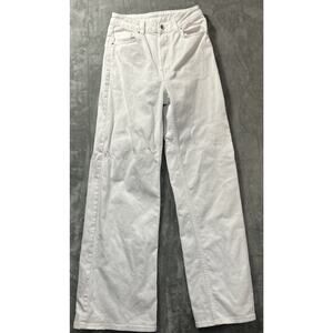 H&M Divided Curvy Jeans Womens 26 White Denim Cotton Zip Fly Wide Leg Y2K